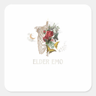 Oudere Emo Grappige Goth Oudere Gothic Cottagecore Vierkante Sticker
