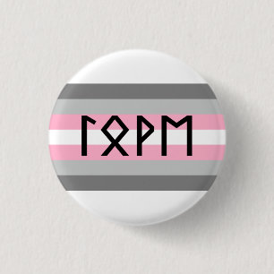 Oudere Futhark Liefde Demigirl Vlag Ronde Button 3,2 Cm