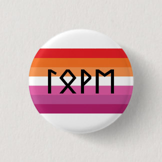 Oudere Futhark Liefde Lesbische vlag Ronde Button 3,2 Cm