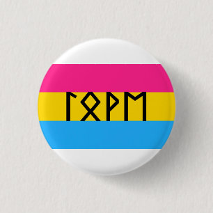 Oudere Futhark Liefde Pan Vlag Ronde Button 3,2 Cm