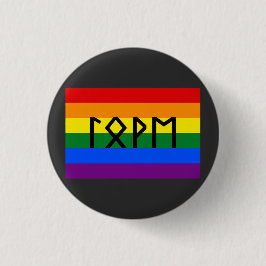 Oudere Futhark Liefde Pride Vlag Ronde Button 3,2 Cm