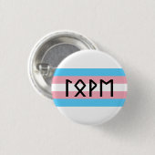Oudere Futhark Liefde Trans Vlag Ronde Button 3,2 Cm (Voorkant /achterkant)
