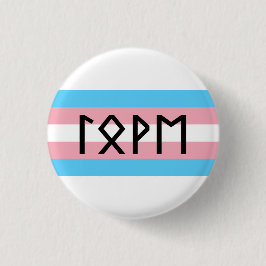 Oudere Futhark Liefde Trans Vlag Ronde Button 3,2 Cm