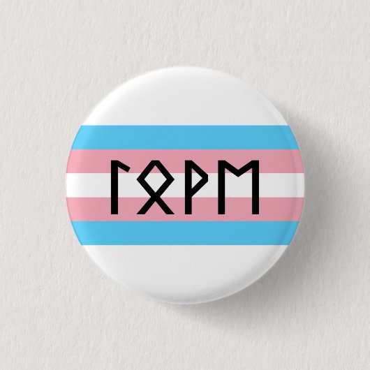 Oudere Futhark Liefde Trans Vlag Ronde Button 3,2 Cm (Voorkant)