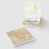 Oudere kaart stenen onderzetter (Zijkant)