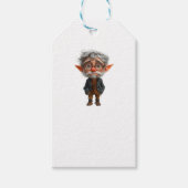 Oudere Kerst Elf Witte Gift Labels Cadeaulabel (Voorkant)