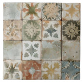 Oudere Marokkaanse patchwork – multitone Tegeltje (Voorkant)