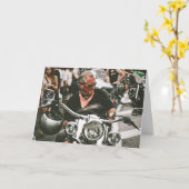 Oudere motorrijder V-Twin Verjaardag Kaart (Gele Bloem)