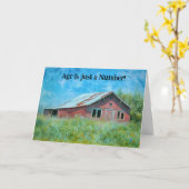 Oudere Persoon heeft een mooie oude barn met bloem Kaart (Gele Bloem)