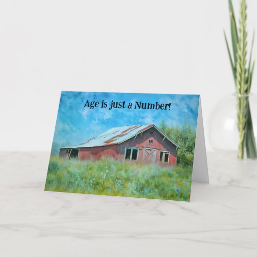 Oudere Persoon heeft een mooie oude barn met bloem Kaart (Voorkant)