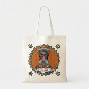 Oudere Schnauzer Bril Tote Bag