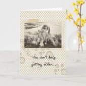 Oudere verjaardag kaart (Gele Bloem)