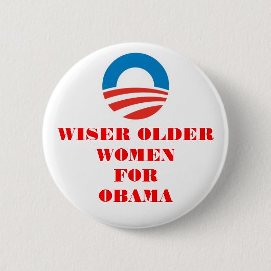 OUDERE VROUWEN VOOR OBAMA-BUTTON RONDE BUTTON 5,7 CM (Voorkant)