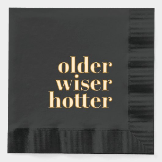 Oudere wijzer Hotter Verjaardag servetten (Voorkant)