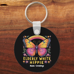 Oudere Witte Hippie Grappig Quote Retro Humor Sleutelhanger