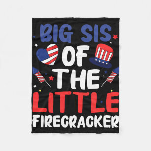 Oudere zus van het kleine vuurwerk grappige famili fleece deken