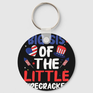 Oudere zus van het kleine vuurwerk grappige famili sleutelhanger