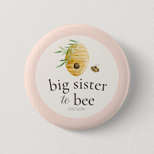 Oudere Zus Wordt Bij To Baby Shower Familie Ronde Button 5,7 Cm