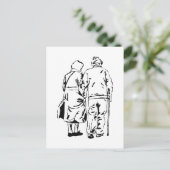 Ouderen Couple Briefkaart (Staand voorkant)