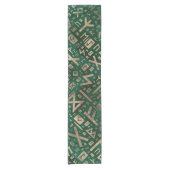 Ouderen - Futhark Pattern Gold op Malachite #1 Korte Tafelloper (Voorkant)