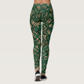 Ouderen - Futhark Pattern Gold op Malachite #1 Leggings (Achterkant)