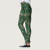Ouderen - Futhark Pattern Gold op Malachite #1 Leggings (Links)