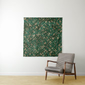 Ouderen - Futhark Pattern Gold op Malachite #1 Wandkleed (In Situ (horizontaal))