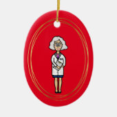 Ouderen Gray Hair Vrouw Doctor Ornament (Voorkant)