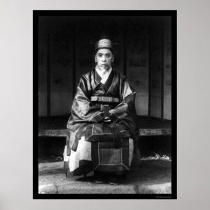 Ouderen Koreaans Man in Costume 1910 Poster