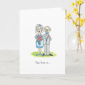 Ouderenbruiloft gefeliciteerd kaart (Gele Bloem)