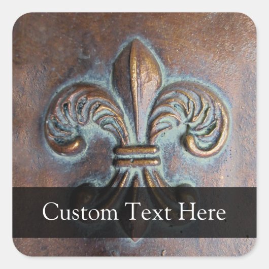Ouderenlook Fleur de Lis Vierkante Sticker (Voorkant)