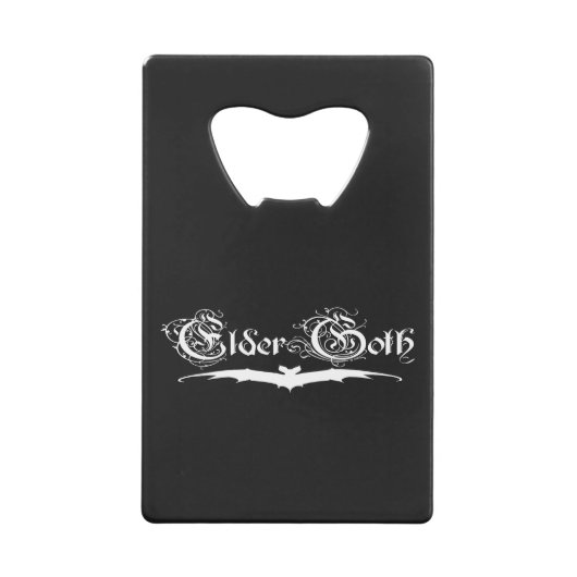 OuderGoth (Witte Tekst) Kredietkaart Flessenopener (Voorkant)