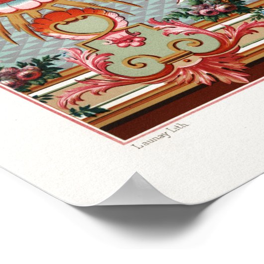 Ouderlijk 18e eeuw patroon van Albert Racinet Poster (Hoek)