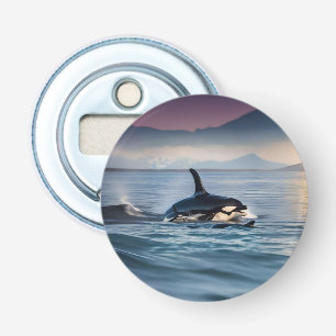Ouderlijke gelukzaligheid: mummie en Baby orka's i Button Flesopener
