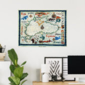 Ouderlijke kaart van het zwarte Zee Poster (Thuiskantoor)