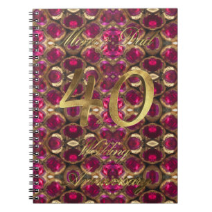 Ouders 40ste bruiloft animatiefeest Ruby Wedding Notitieboek