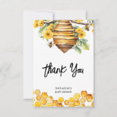 Ouders aan bijen lente bijen baby shower dank u bedankkaart (Voorkant)
