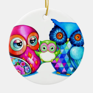 Ouders en Baby Keramisch Ornament