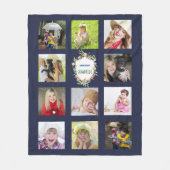 Ouders Fotocollage Dekbed Ouders Navy Fleece Deken (Voorkant)