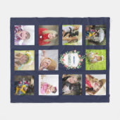 Ouders Fotocollage Dekbed Ouders Navy Fleece Deken (Voorkant (Horizontaal))