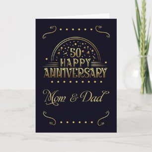 Ouders Golden Wedding Jubileum Golden Look Kaart