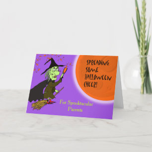 Ouders Halloween Heks met Toverdrank Kaart