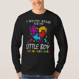 Ouders mam pap blauw voor mijn kleine jongen autis t-shirt