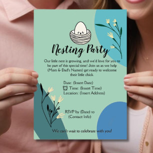 Ouders nestelen om baby shower te zijn kaart