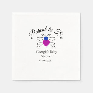 Ouders te zijn blauw roze baby shower honingbij te servet
