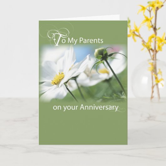 Ouders trouwdag groen kaart (Gele Bloem)