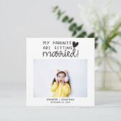 Ouders trouwen vandaag verrassingsbruiloft aankondiging (Staand voorkant)