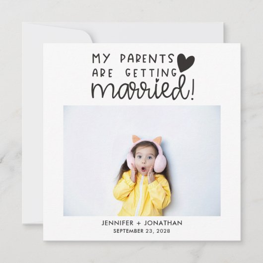 Ouders trouwen vandaag verrassingsbruiloft aankondiging (Voorkant)