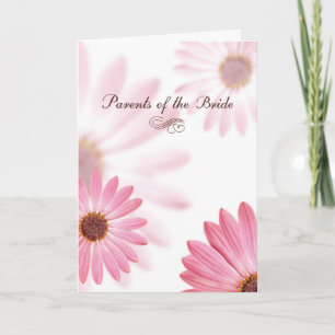Ouders van de Bride feliciteren roze Daisies Kaart