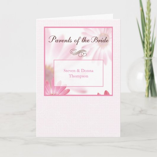 Ouders van de bruid Gefeliciteerd Custom Names Kaart (Voorkant)